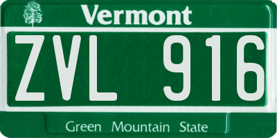VT license plate ZVL916
