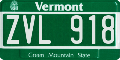 VT license plate ZVL918