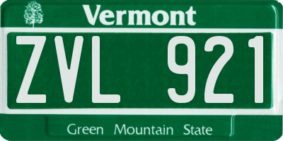 VT license plate ZVL921