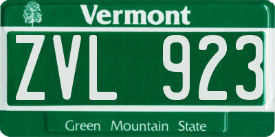 VT license plate ZVL923
