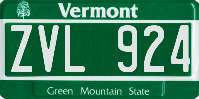 VT license plate ZVL924