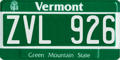VT license plate ZVL926