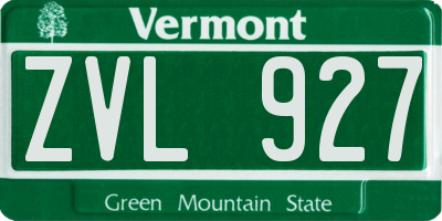 VT license plate ZVL927