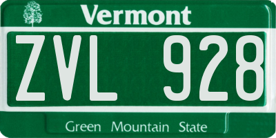 VT license plate ZVL928