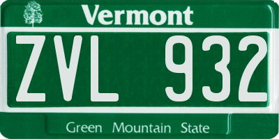 VT license plate ZVL932