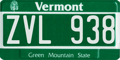 VT license plate ZVL938