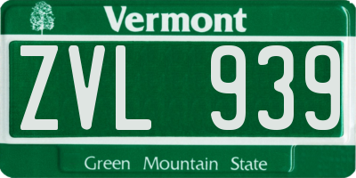 VT license plate ZVL939