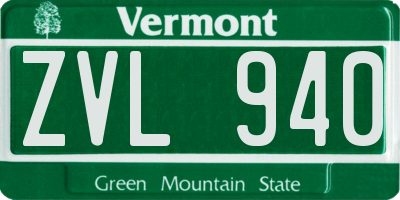 VT license plate ZVL940
