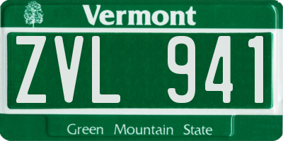 VT license plate ZVL941