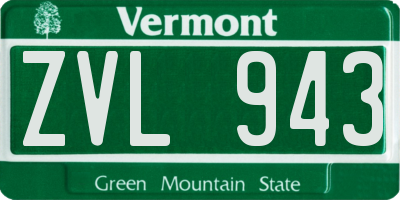 VT license plate ZVL943