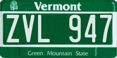 VT license plate ZVL947