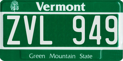 VT license plate ZVL949