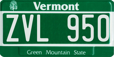 VT license plate ZVL950