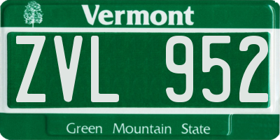 VT license plate ZVL952