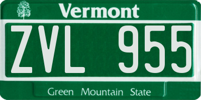 VT license plate ZVL955