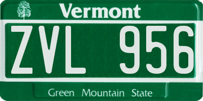 VT license plate ZVL956