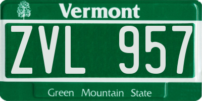 VT license plate ZVL957
