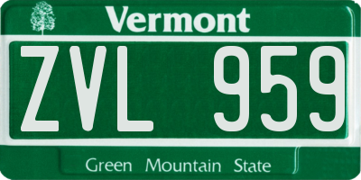 VT license plate ZVL959
