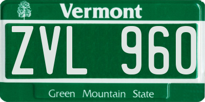 VT license plate ZVL960