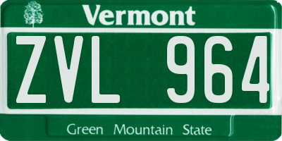 VT license plate ZVL964