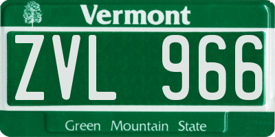 VT license plate ZVL966