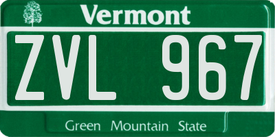VT license plate ZVL967