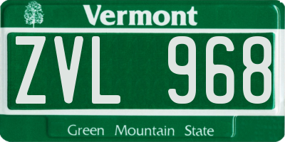 VT license plate ZVL968