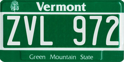 VT license plate ZVL972
