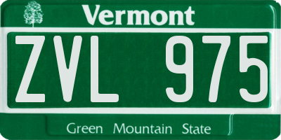 VT license plate ZVL975