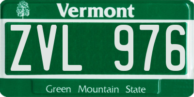 VT license plate ZVL976