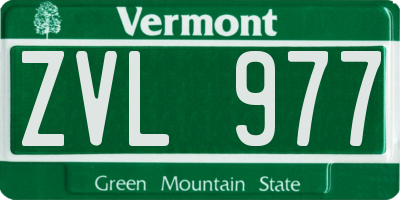 VT license plate ZVL977
