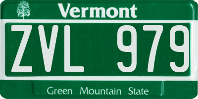 VT license plate ZVL979