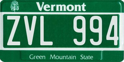 VT license plate ZVL994