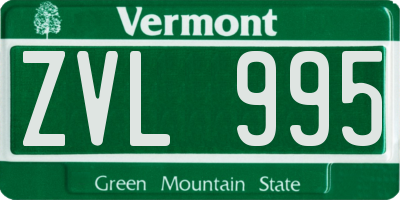 VT license plate ZVL995