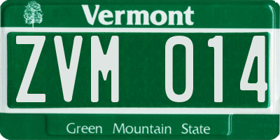 VT license plate ZVM014