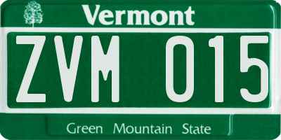 VT license plate ZVM015