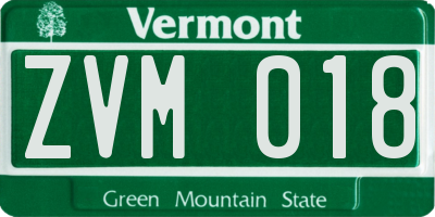 VT license plate ZVM018
