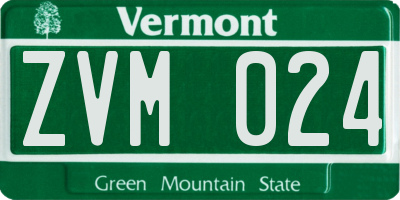 VT license plate ZVM024