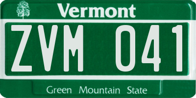 VT license plate ZVM041