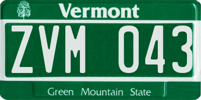 VT license plate ZVM043