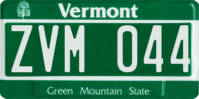VT license plate ZVM044