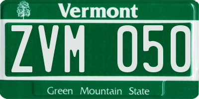 VT license plate ZVM050
