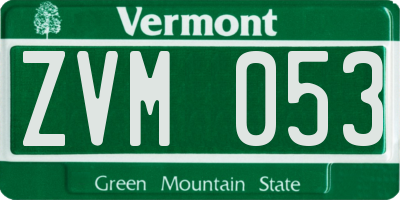 VT license plate ZVM053