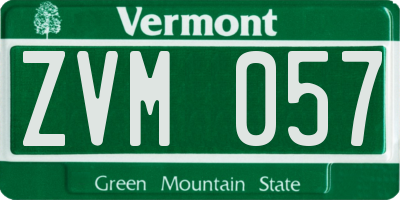 VT license plate ZVM057