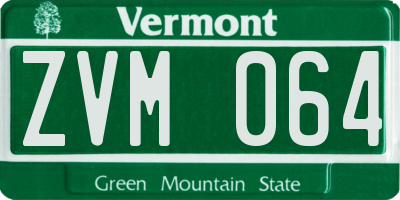 VT license plate ZVM064