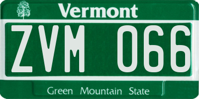 VT license plate ZVM066