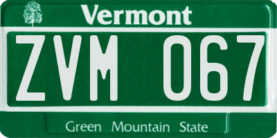 VT license plate ZVM067