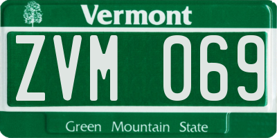 VT license plate ZVM069