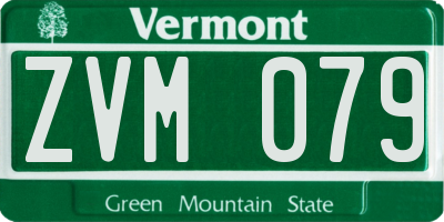 VT license plate ZVM079