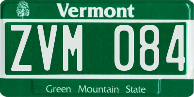 VT license plate ZVM084